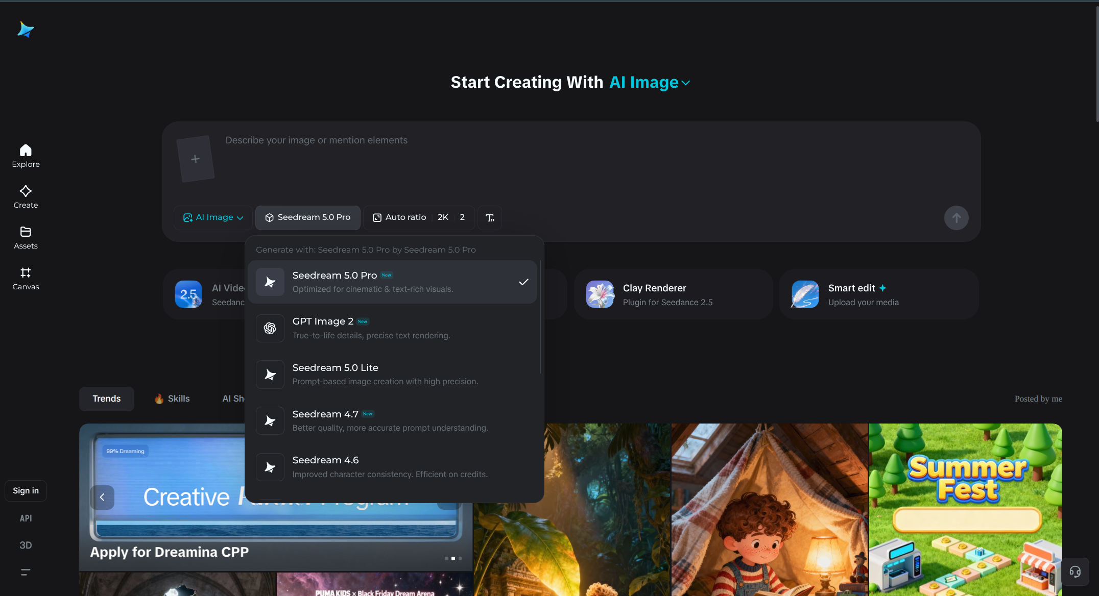 Seedream 5.0 screenshot